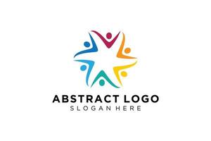 colección de logotipos de personas y familias abstractas vectoriales, iconos de personas, plantilla de logotipo de salud, símbolo de cuidado. vector