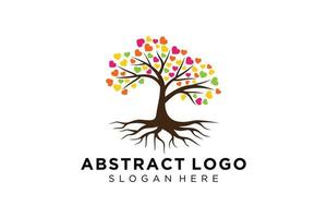 Green tree logo design natural and abstract leaf. vector