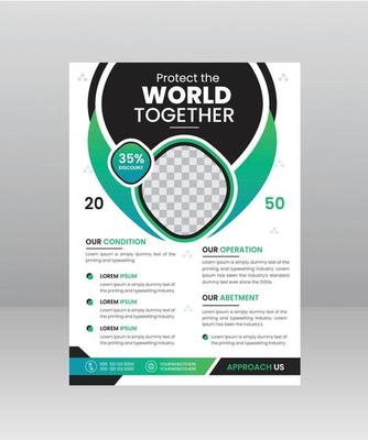 Nature Green World Flyer template with Photo