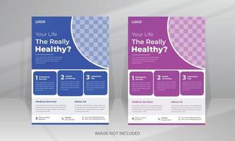 Healthcare Medical Flyer template with Photo Space vector