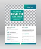 Healthcare Medical Flyer template with Photo Space vector