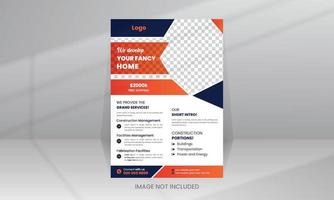 Home Development Construction Flyer template with photo vector