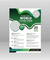 Paper style Protect the World Environment vertical Poster Nature Flyer template vector