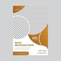 Modern food Menu flyer for Restaurant with Photo Space vector