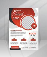 Business flyer design and brochure cover page template for travel agency vector