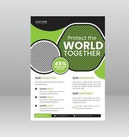 Save the World Nature Flyer template with Photo vector