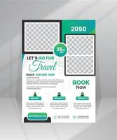 Business flyer design and brochure cover page template for travel agency vector