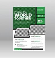 Save the World Nature Flyer template with Photo vector