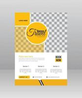 Travel and tour sale flyer template with photo for agency vector