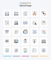 diseño editorial creativo 25 paquete de iconos planos como dividir. conectar. cámara. escribir. editar vector