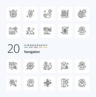 20 Navigation Line icon Pack like pin restaurant pin location location vector