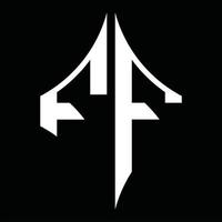 FF Logo monogram with diamond shape design template vector