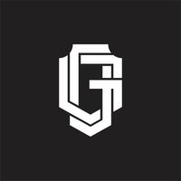 plantilla de diseño de monograma de logotipo gg vector