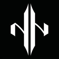 monograma de logotipo nn con plantilla de diseño de forma de diamante vector