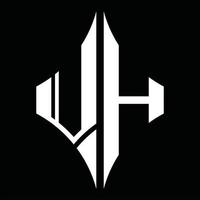 monograma del logotipo vh con plantilla de diseño de forma de diamante vector