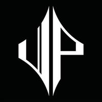 JP Logo monogram with diamond shape design template vector