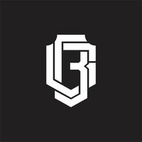 plantilla de diseño de monograma de logotipo bg vector