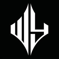 monograma de logotipo wy con plantilla de diseño de forma de diamante vector