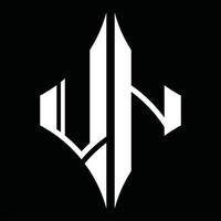 monograma de logotipo vn con plantilla de diseño de forma de diamante vector