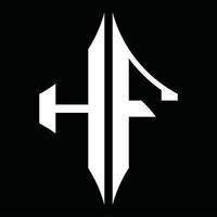 HF Logo monogram with diamond shape design template vector