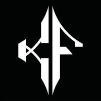 monograma de logotipo kf con plantilla de diseño de forma de diamante vector