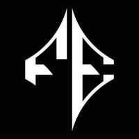 monograma de logotipo fe con plantilla de diseño de forma de diamante vector