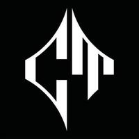 monograma de logotipo ct con plantilla de diseño de forma de diamante vector