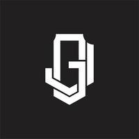 plantilla de diseño de monograma de logotipo gj vector