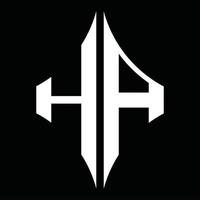 HA Logo monogram with diamond shape design template vector