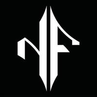 monograma de logotipo nf con plantilla de diseño de forma de diamante vector