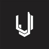 JU Logo monogram design template vector