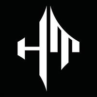 monograma de logotipo ht con plantilla de diseño de forma de diamante vector
