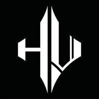 HV Logo monogram with diamond shape design template vector