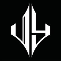 UY Logo monogram with diamond shape design template vector