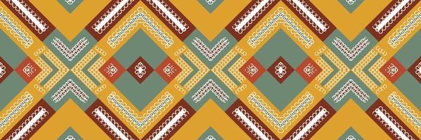 The ethnic design drawing is colorful. traditional pattern African art It is a pattern created by combining geometric shapes. Design for print. Using in the fashion industry. vector