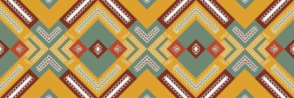 The ethnic design drawing is colorful. traditional pattern African art It is a pattern created by combining geometric shapes. Design for print. Using in the fashion industry. vector