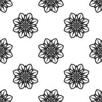 Mandala art designs Black and white Seamless Pattern. Hand-drawn background. Islam, Arabic, Indian, and ottoman motifs. Perfect for printing on fabric or paper. vector