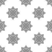 Mandala coloring pages Black and white Seamless Pattern. can be used for wallpaper, pattern fills, coloring books and pages for kids and adults. Black and white. vector