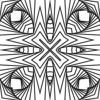 3D Curvature. Pop art design monochrome seamless pattern on a white background. Geometric shapes from the black lines. vector