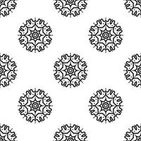 Mandala patterns Black and white Seamless Pattern. can be used for wallpaper, pattern fills, coloring books and pages for kids and adults. Black and white. vector