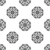 patrones de mandala patrón transparente en blanco y negro. se puede usar para papel tapiz, rellenos de patrones, libros para colorear y páginas para niños y adultos. en blanco y negro. vector