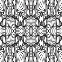 Monochrome Wavy 3D lines abstract seamless pattern. on a white background. Geometric shapes from the black lines. vector