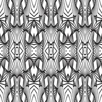 Monochrome Wavy 3D lines abstract seamless pattern. on a white background. Geometric shapes from the black lines. vector