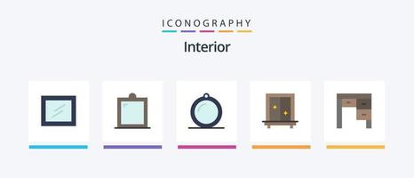 Interior Flat 5 Icon Pack Including . mirror. furniture. Creative Icons Design vector