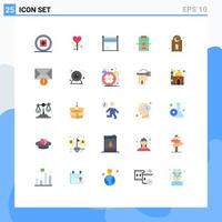 Universal Icon Symbols Group of 25 Modern Flat Colors of muslim settings game process workflow Editable Vector Design Elements