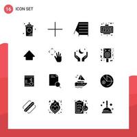 16 concepto de glifo sólido para sitios web móviles y aplicaciones ver tiempo de construcción minutos elementos de diseño vectorial editables vector
