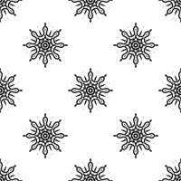 Mandala designs Black and white Seamless Pattern. can be used for wallpaper, pattern fills, coloring books and pages for kids and adults. Black and white. vector