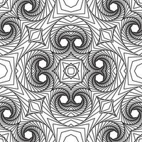 3D line Vector monochrome seamless pattern, on a white background. Geometric shapes from the black lines.