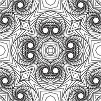 3D line Vector monochrome seamless pattern, on a white background. Geometric shapes from the black lines.