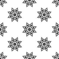 Mandala wall art Black and white Seamless Pattern. Hand Drawn Ethnic Texture. Vector Illustration in Monochrome tones.